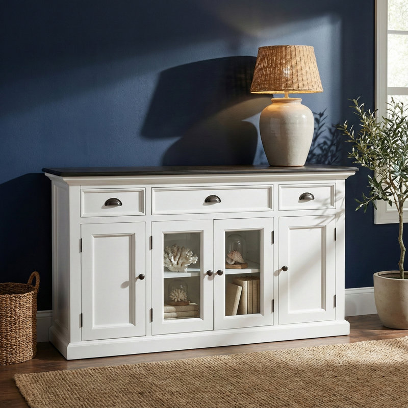 Guildford 57.09'' Sideboard, White/Black