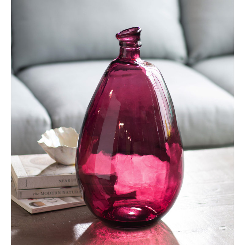 Grand vase en verre Frary Artisan, Rose