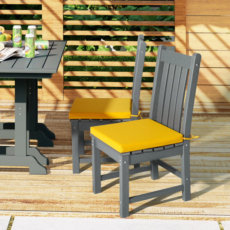 Coussin de chaise de patio , Jaune, L 19 po x P 17 po