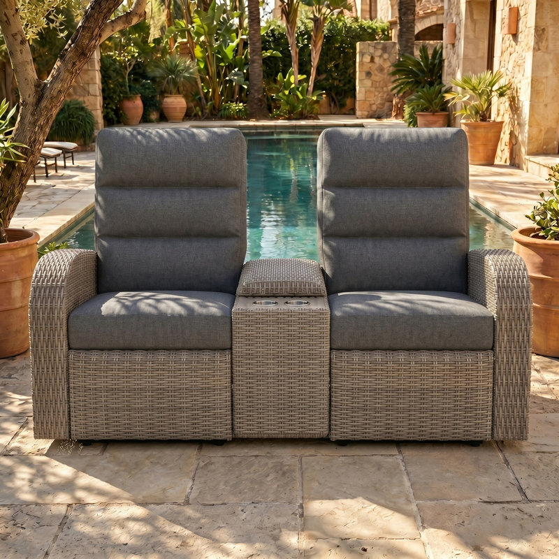 Outdoor Lounge Chair, Grey, Dark Grey