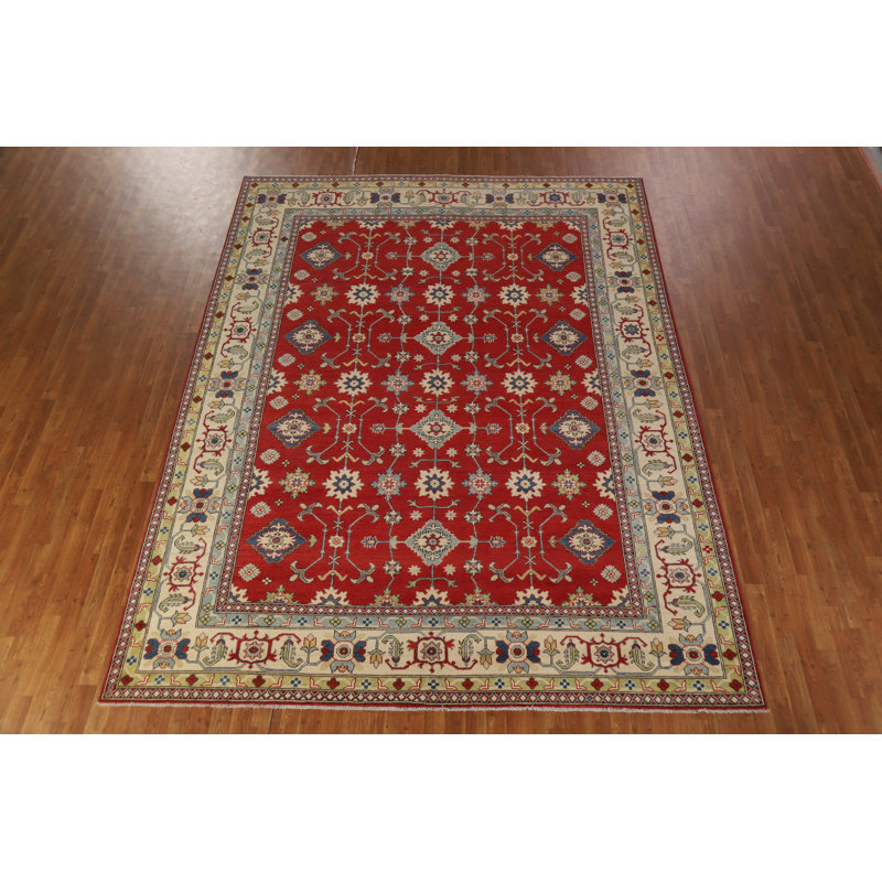 Vegetable Dye Red Kazak Oriental Area Rug