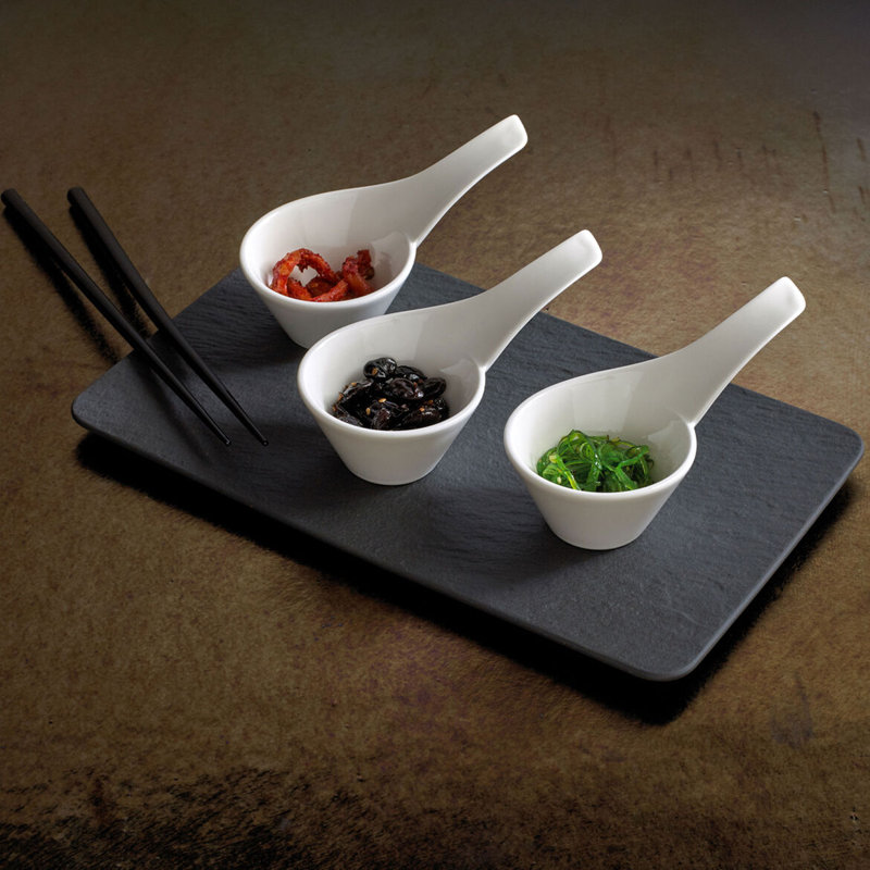 New Wave 4 - Piece Premium Porcelain Condiment Server Set