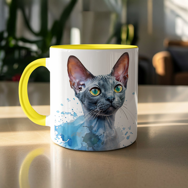 Mug, Yellow, 4