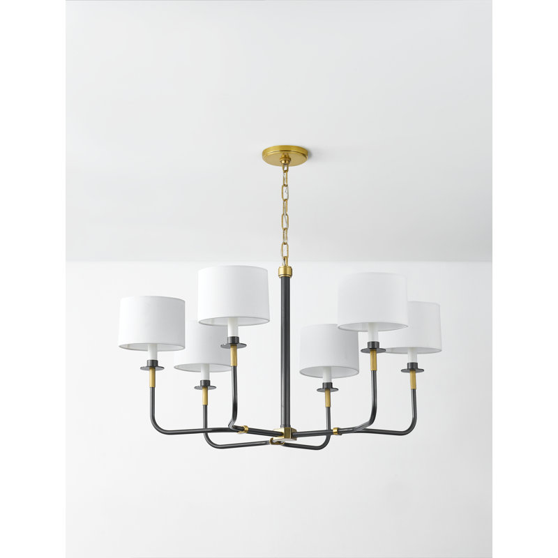 Paramus 6 Light Chandelier, Antique Bronze