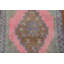 Tapis turc rose en laine à motif géométrique anatolien noué à la main 2 x 3