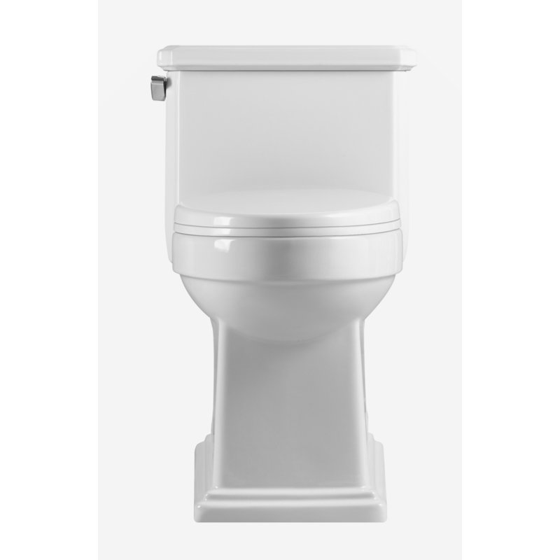 12 po Fauteuil de toilette allongé 1 pièce à finition simple blanc brillant avec siège à fermeture douce 1,28 GPF