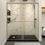 Porte de douche coulissante chromée l 50 à 54 po x H 70 po, porte de douche en verre semi-sans cadre
