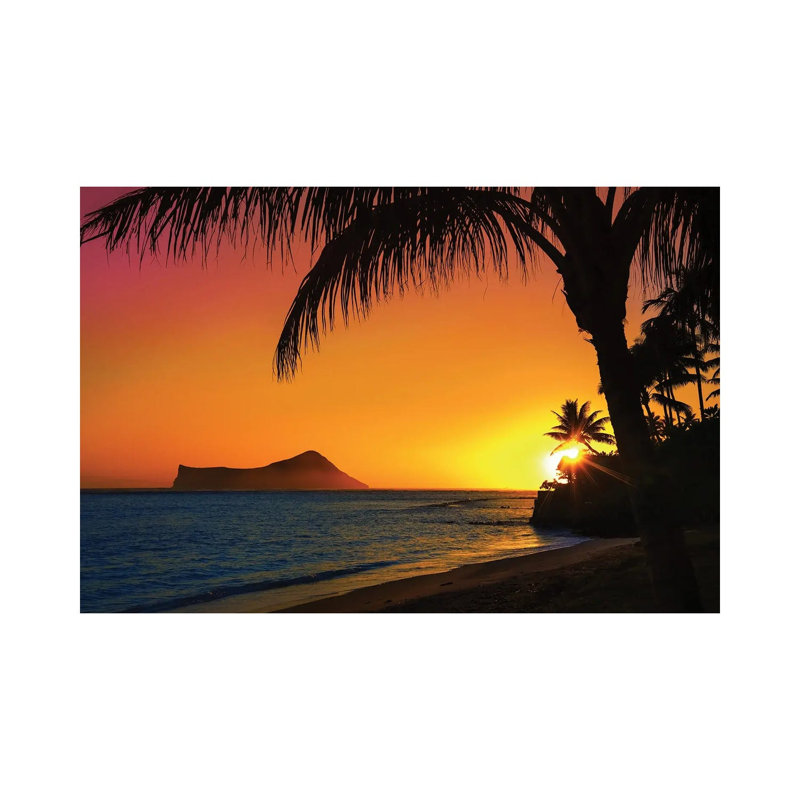 Sunset In Oahu by Jonathan Ross - Wrapped Canvas Print, 20.32 cm H x 30.48 cm W