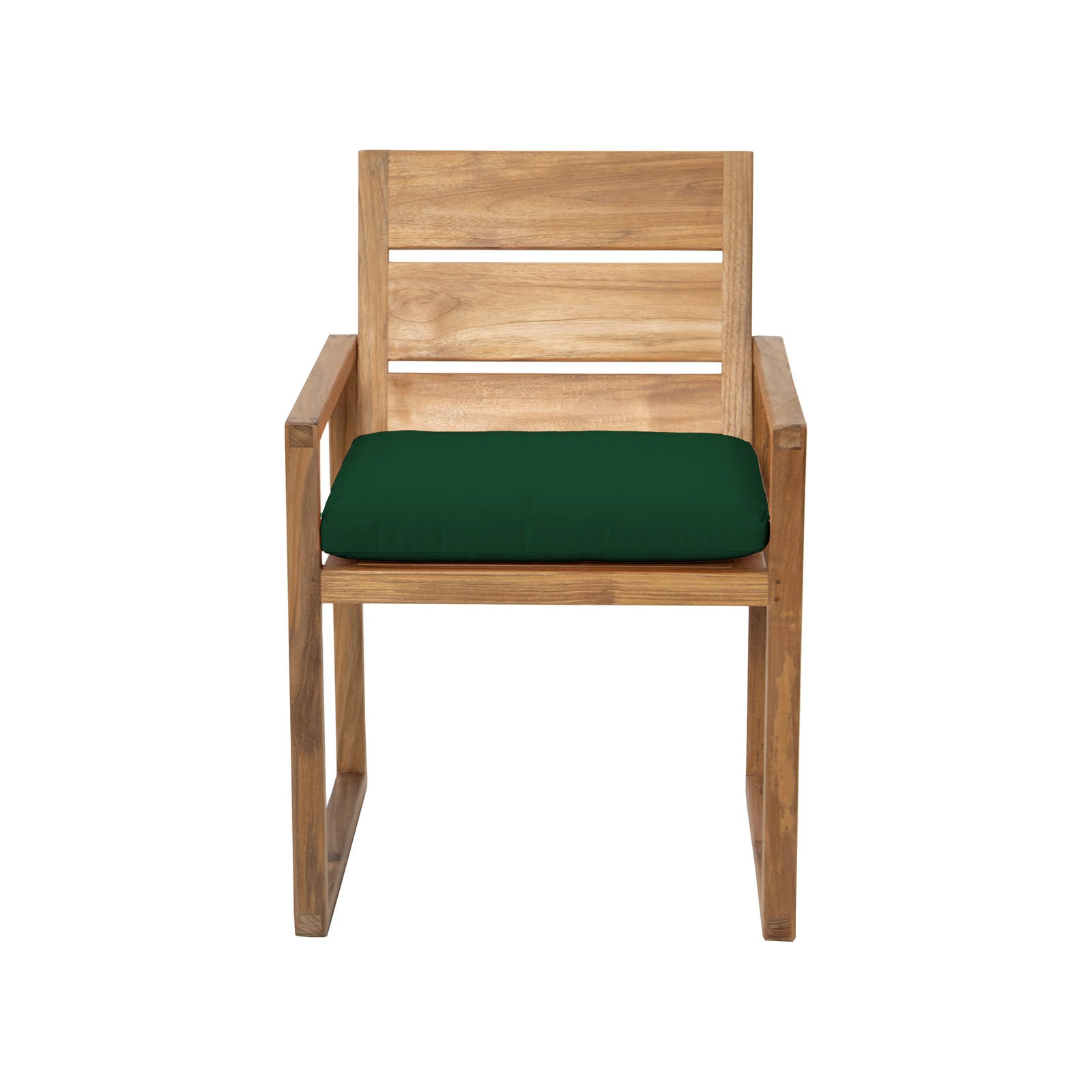 Uvita Teak Patio Dining Armchair with Cushion, Forest Green