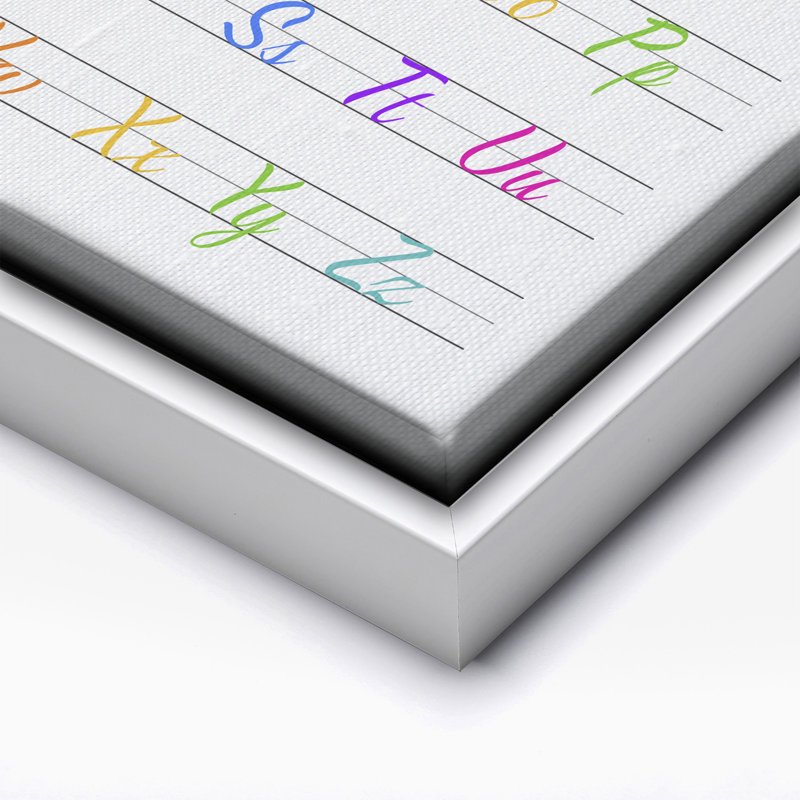 Alphabet cursif, Canvas, White Framed, 16"H x 20"W