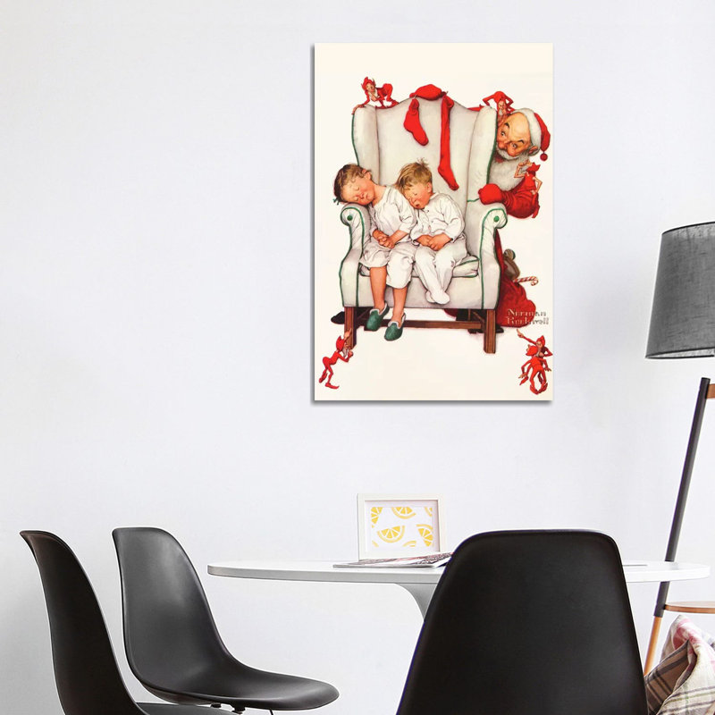 Norman Rockwell - Print on Canvas, 101.6 cm H x 66.04 cm W, Black Floater Framed