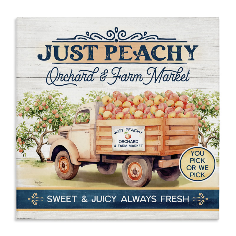 «Just Peachy Orchard», art mural sur toile par Mollie B., H 30 po x l 30 po