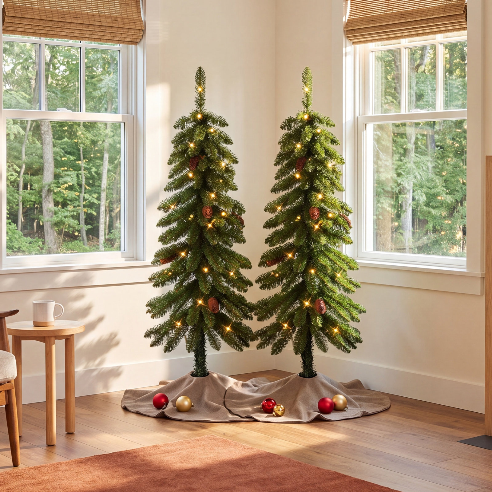 Alpine 4' Pre-Lit Pine Tree