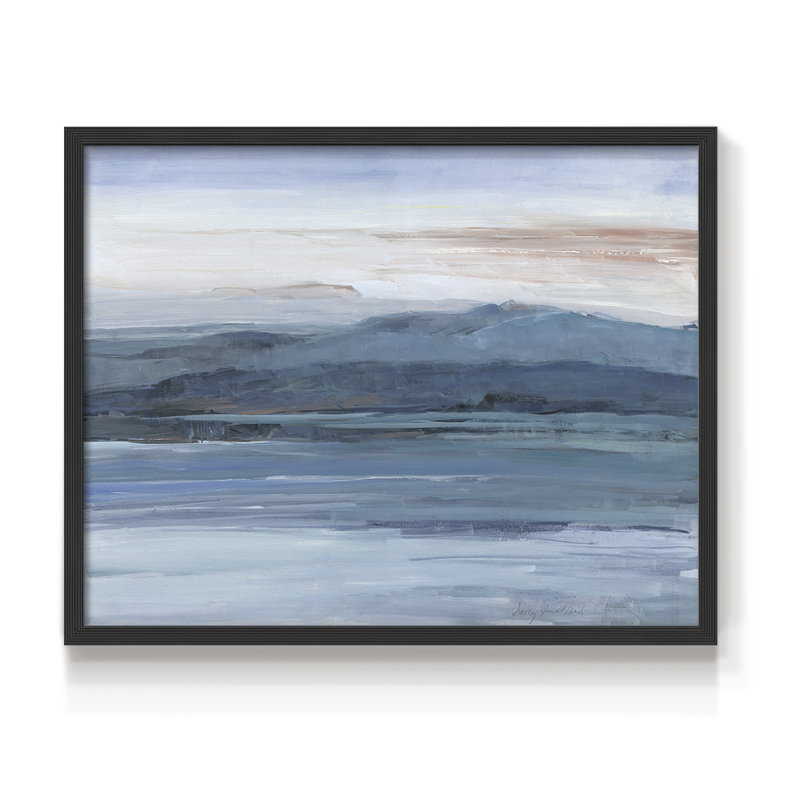 Across The Lake - Reproduction encadrée - Restickable, H 22 po x l 28 po, Noir, noir, noir, noir