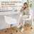 White Home Office Chair Swivel Desk Chair For Living Room Vanity Study Computer Room