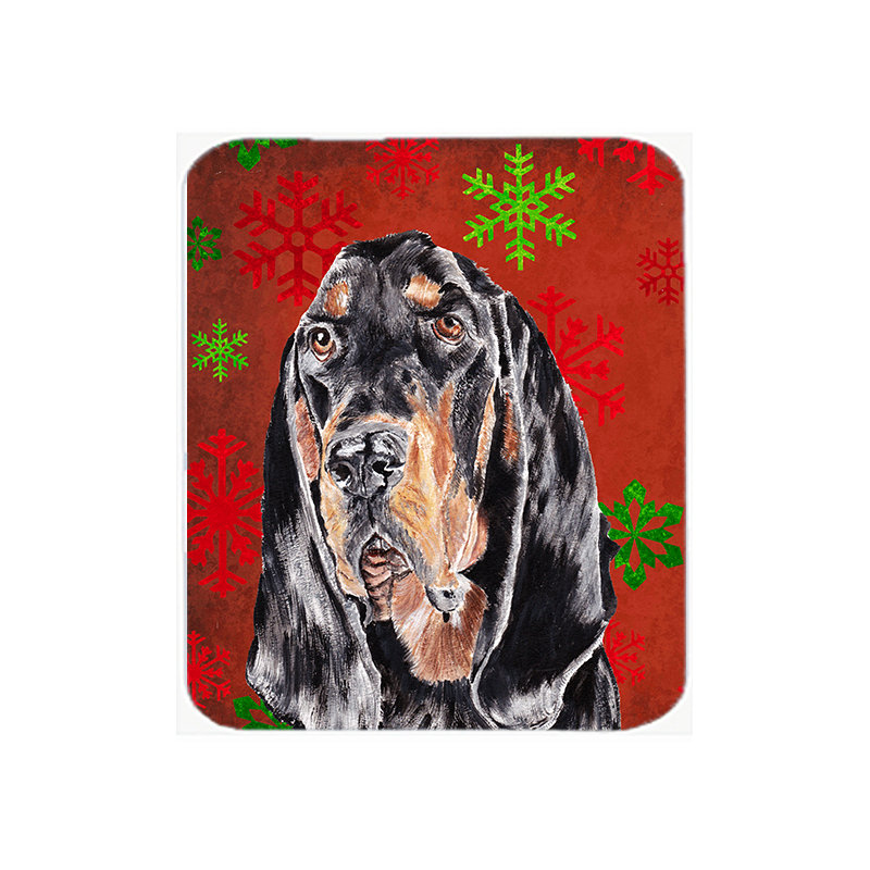 Planche à découper en verre flocon de neige caroline Coonhound, Rouge / Vert