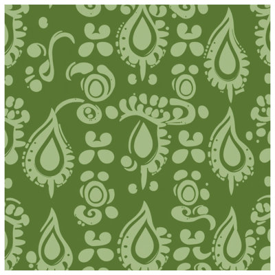 Green Paisley Pattern Quilted Bedspread All Sizes