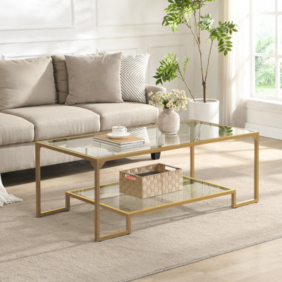Vertex Rectangular Coffee Table with Shelf