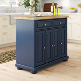 Madison Solid Wood Top Kitchen Island
