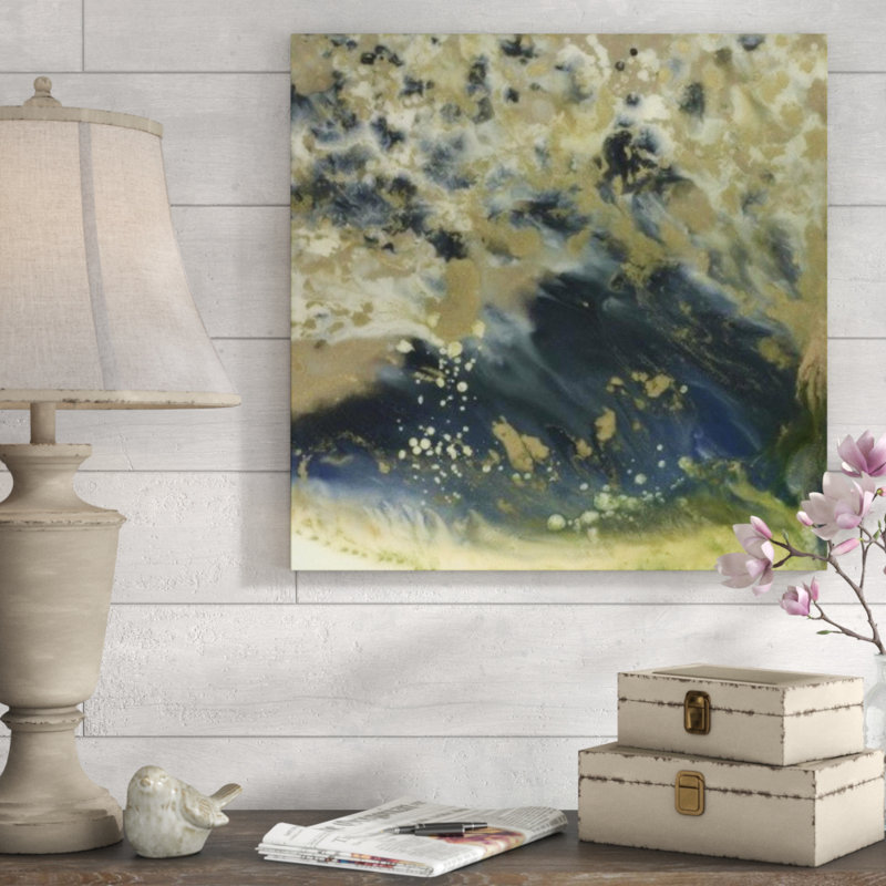 «Sapphire Echos I» par Blakely Bering - Peinture, Image au pinceau gel, H 40 po x l 40 po x P 1,5 po