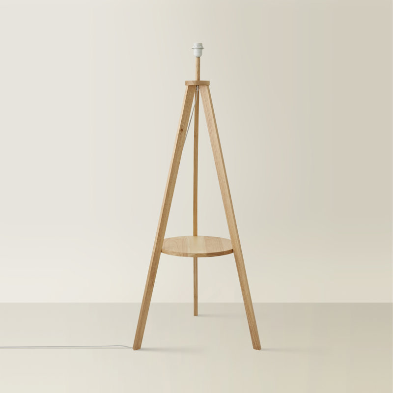 Silberman 130cm Tripod Floor Lamp, Light Wood