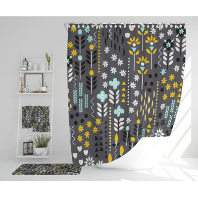 Nelli Polyester Shower Curtain Set