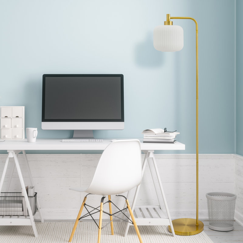 Lampe sur pied arquée 63 po Jacobson, Blanc