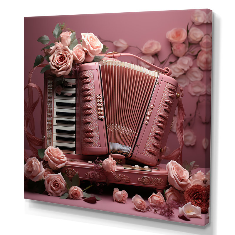 «Music Accordion Amore Romantic Rose II», reproduction sur toile, Toile tendue, H 30 po x l 30 po x P 1 po