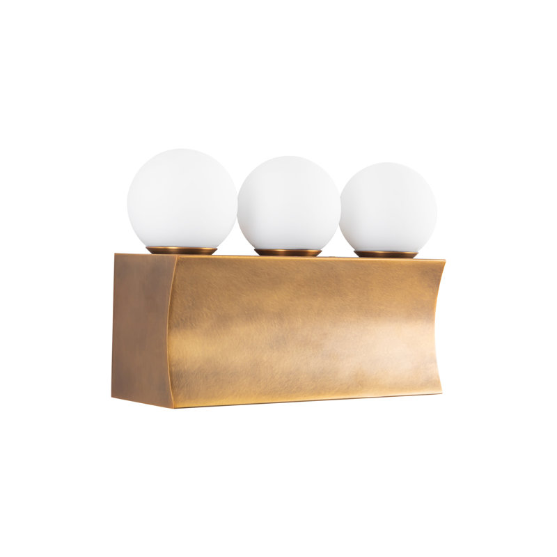 Sinclair 12-in Black dimmable LED Bathroom Vanity Light, Antique Brass, 12-in