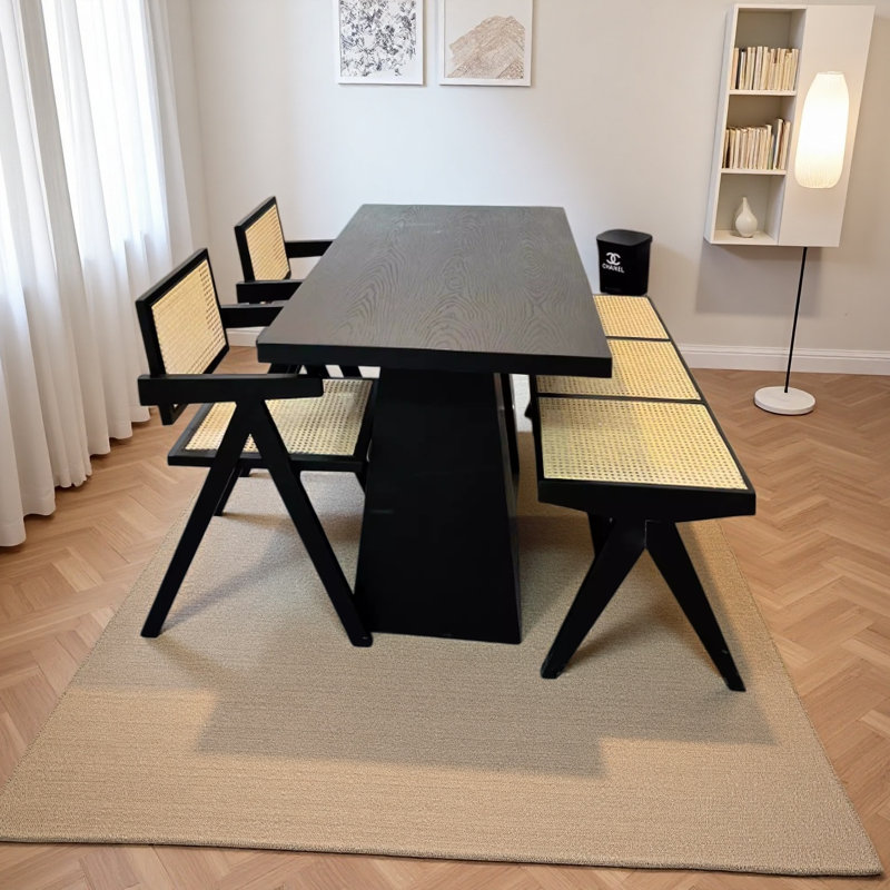 Bureau en bois massif blanc cire blanche