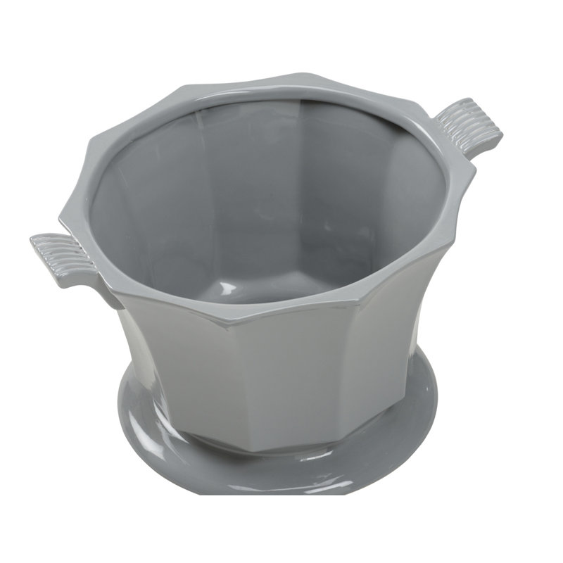 Baron Ceramic Planter, Gray Glaze