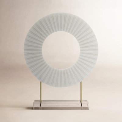 Sagebrook's Boracay Stunning 18" Gabella Statuary Chic White Resin, Acrylic Accent, Iron Base Decorative Object for Modern Home Decor