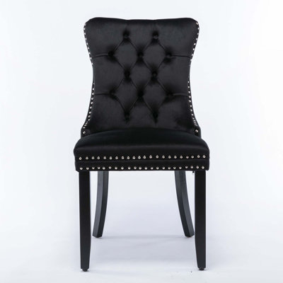 Tufted Solid Wood Velvet Upholstered Dining Chair