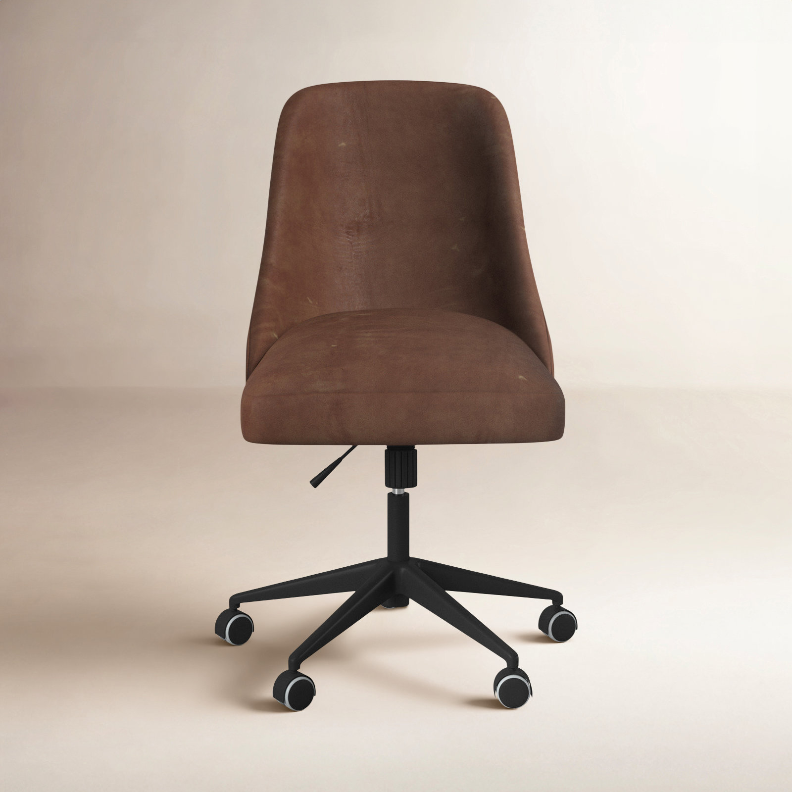 Acosta Office Chair, Distressed Saddle Brown Performance Faux Leather