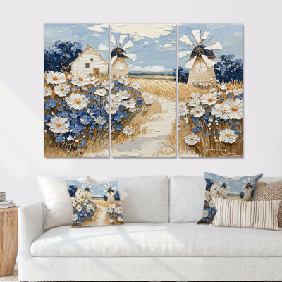 Ensemble de décorations murales blanches et bleues