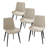 Dining Chairs 4PCS, Modern Kitchen & Dining Room Chairs, Upholstered Faux Leather Cushion Seat and Sturdy Metal Legs-847784996-847784995