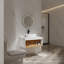 Meuble-lavabo mural de 30 po, lavabo vasque rond, rangement à tablette ouverte-129410056
