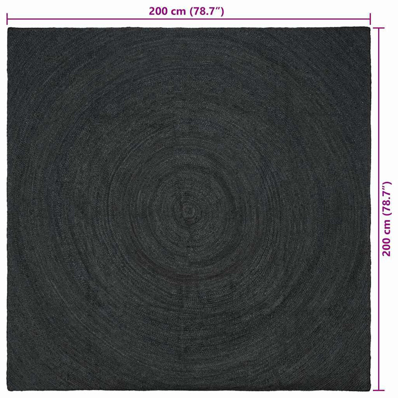 Solid Colour Standard Area Rug, Square 200 cm