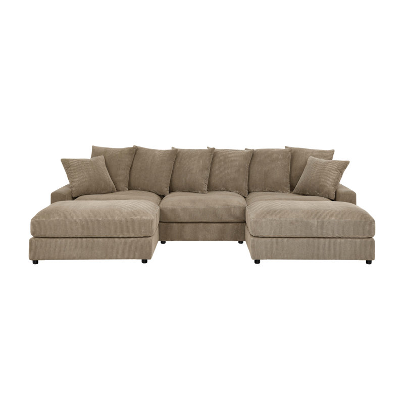 Canapé modulaire réversible d'angle avec repose-pieds