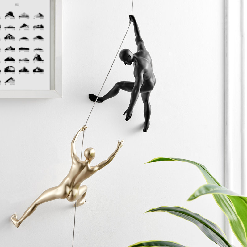 Ensemble de 2 sculptures Sariel, Noir / or