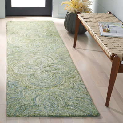 Abhithi Hand Tufted Wool/Cotton Solid Color Rug in Gray