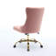 Fauteuil de bureau moderne capitonné en velours capitonné à boutons, fauteuil de bureau pivotant sans accoudoirs-118665631