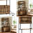 Rustic Brown Kitchen Storage Rack with Power Outlet - Baker's Rack with Shelves, Cabinets & Charging Station