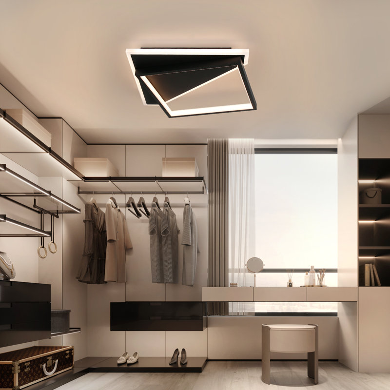 Adalin LED Flush Mount, Black, 48cm H x 48cm W x 6cm D