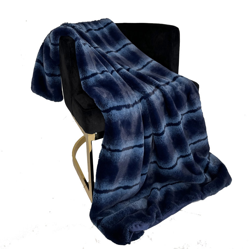 Fluffy Fields Throw Blanket, 102" W x 116" L, Blue