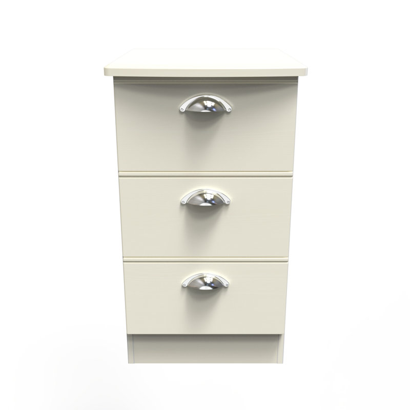 Conners 40cm W Manufactured Wood Bedside Table, Cream Ash