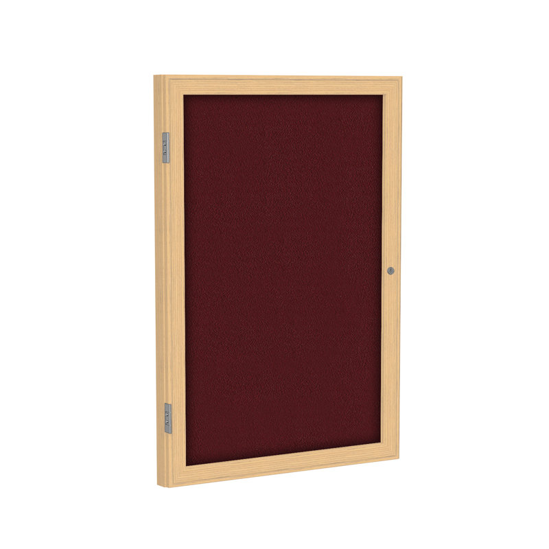 Tableau d'affichage fermé, Noir, H 3 pi x l 3 pi, Chêne