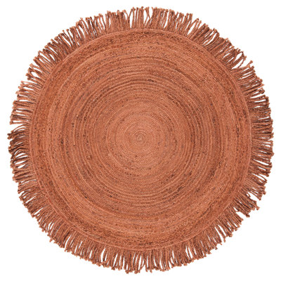 Round Galesville Handmade Jute/Sisal Rust Area Rug
