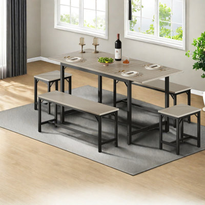 Ensembles de table de salle à manger extensible (doit inclure la table et la chaise), cuisine moderne en bois et métal