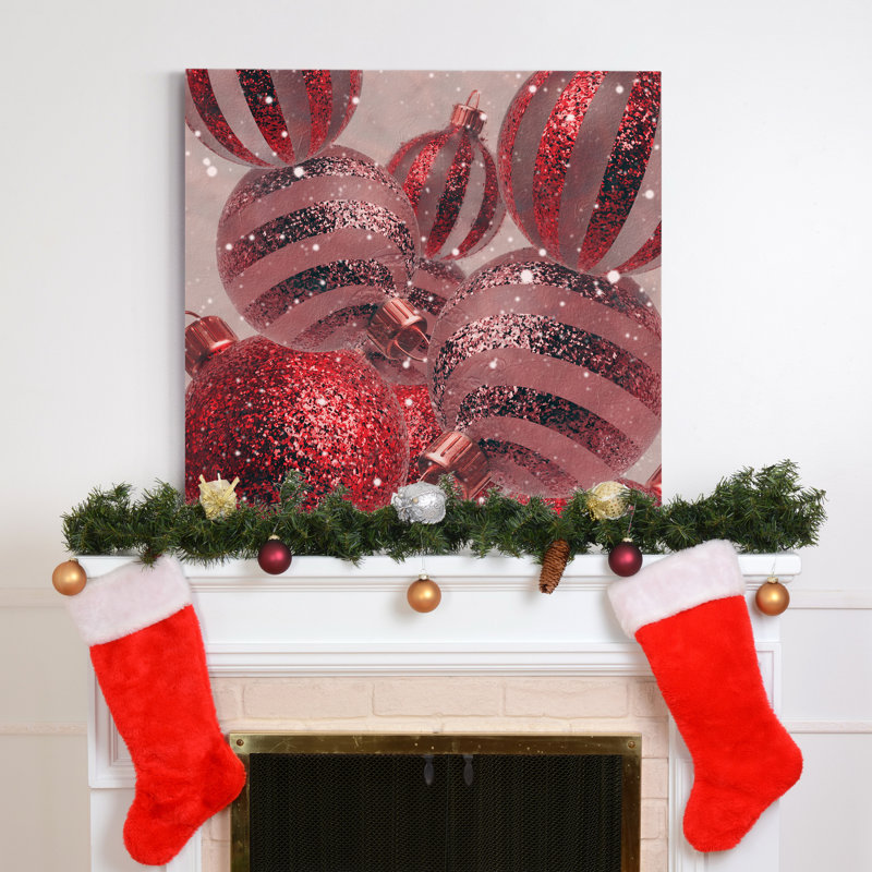 Ornements de Noël VI-reproduction de photo sur toile tendue, H 10 po x l 10 po x P 1,5 po